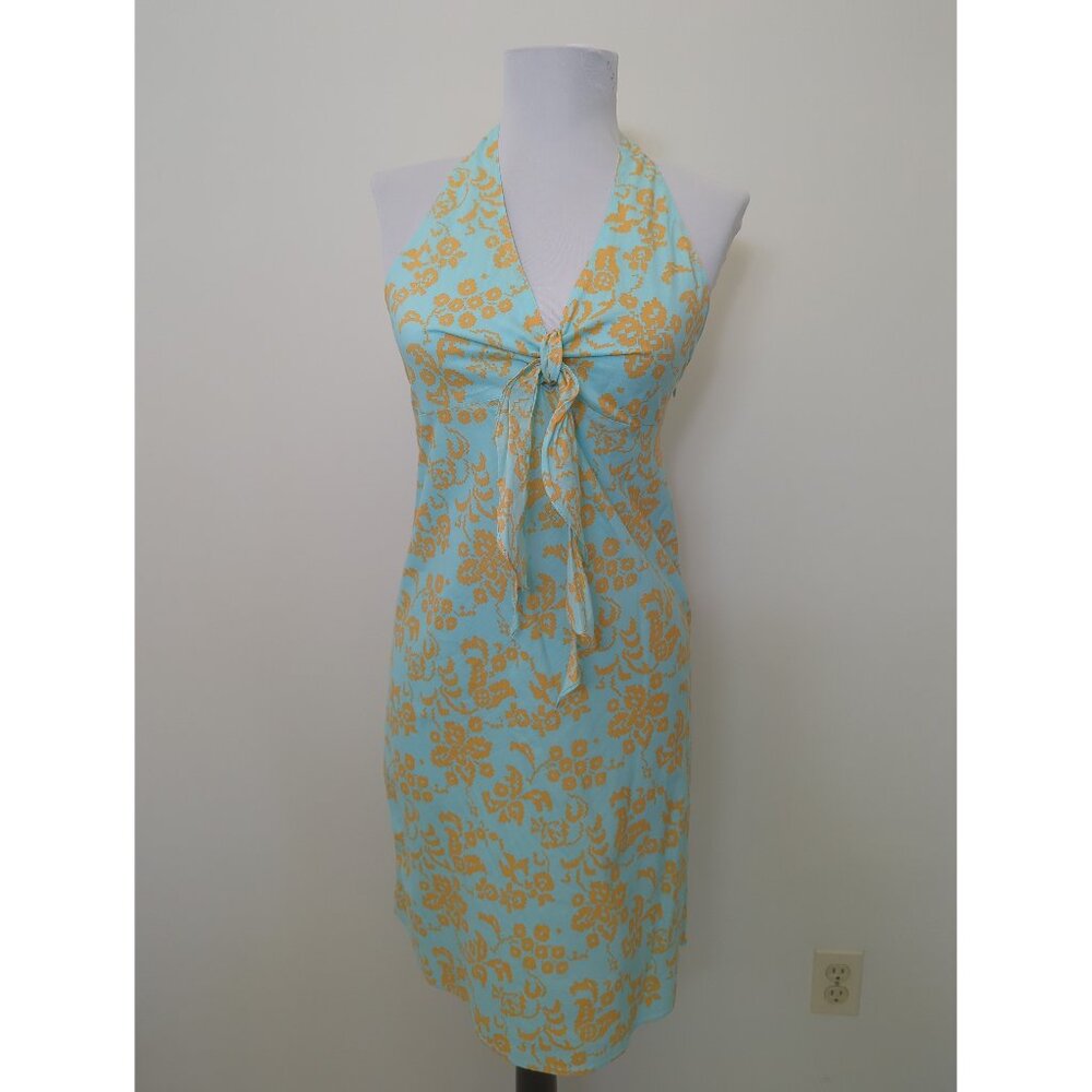 GAP Aqua and Orange Floral Halter Dress Size 2